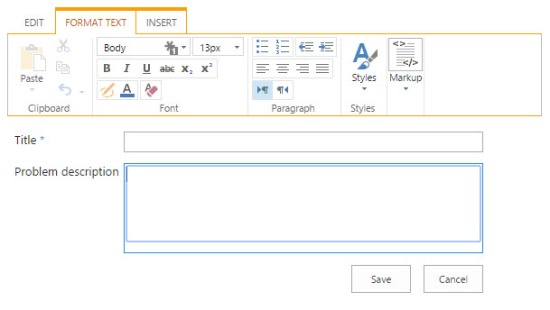 Ribbon when editing a rich-text field on a form dialog