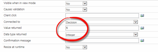 Return integer to decision control